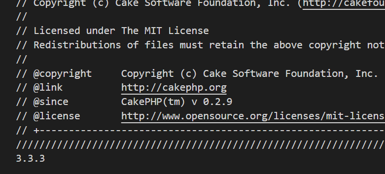 cakephpバージョン確認